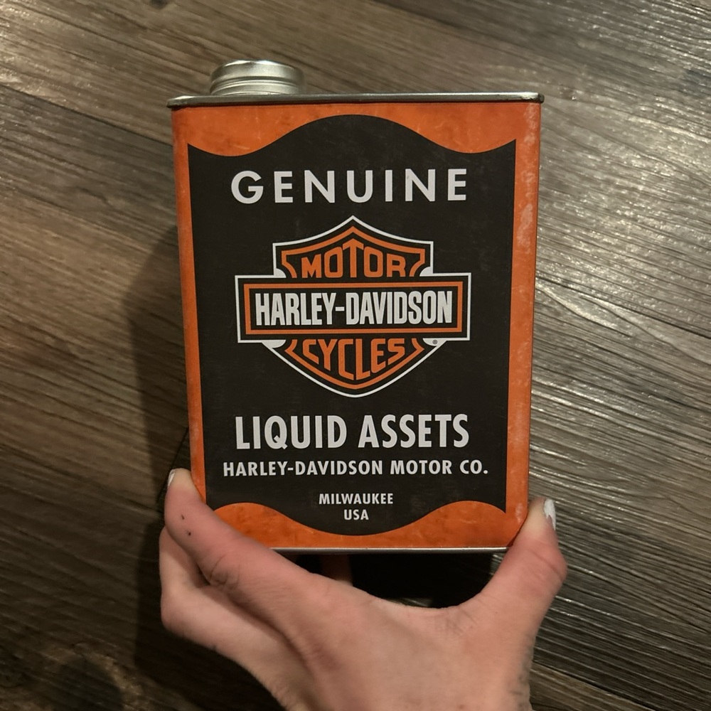 Harley-Davidson Liquid Assets Can in Orange and Black